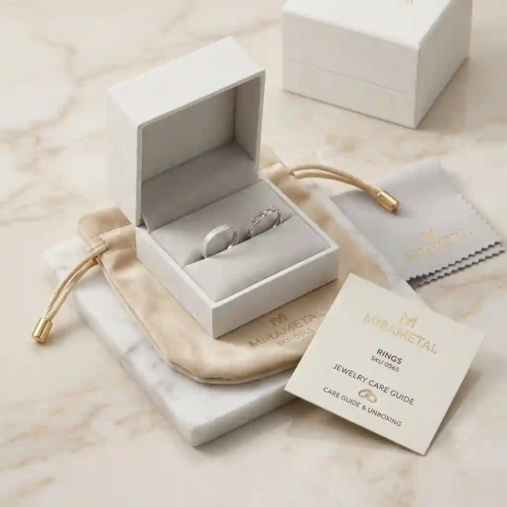 Fingerprint Couple Rings complete set with box and pouch — MIRAMETAL