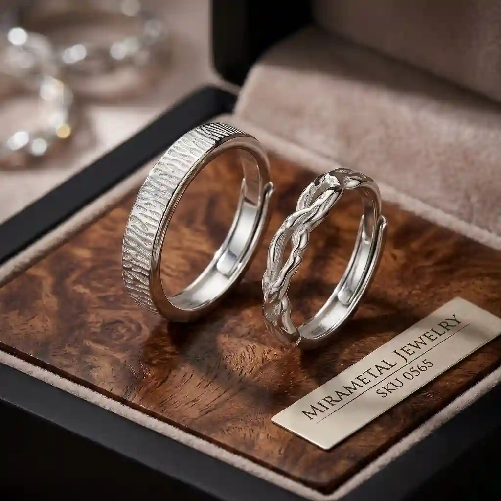 Fingerprint ring styling wood grain branch detail MIRAMETAL