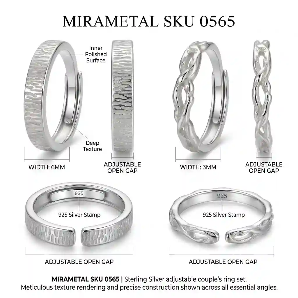 Fingerprint ring pure silver S925 material specification oxidized vintage finish — MIRAMETAL