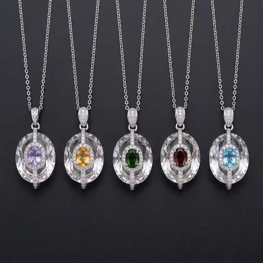 MIRAMETAL ML-0248 natural gemstone necklace — craftsmanship: artisan hands setting the gemstone
