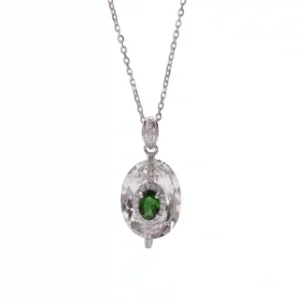 MIRAMETAL ML-0248 natural gemstone necklace — main product view, 925 silver with natural gemstone pendant