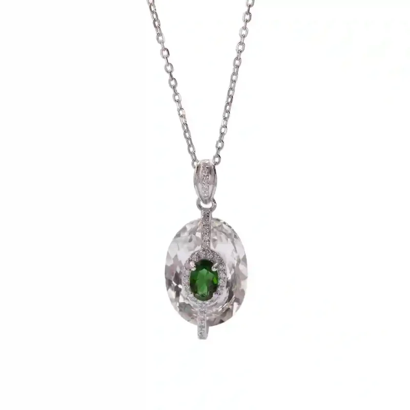 MIRAMETAL ML-0248 natural gemstone necklace — main product view, 925 silver with natural gemstone pendant