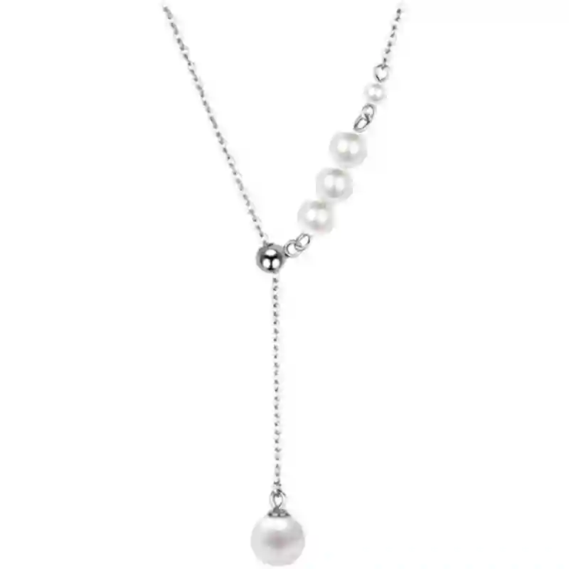 Pearl Tassel Necklace – 925 Silver Korean Minimalist Chain