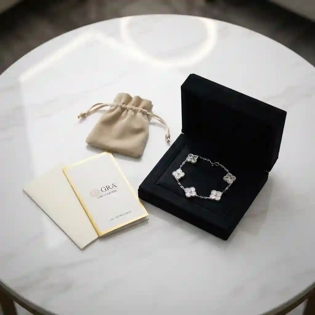 MIRAMETAL ML-0485 Four Leaf Clover Bracelet complete set gift box velvet pouch care card certificate 925 silver