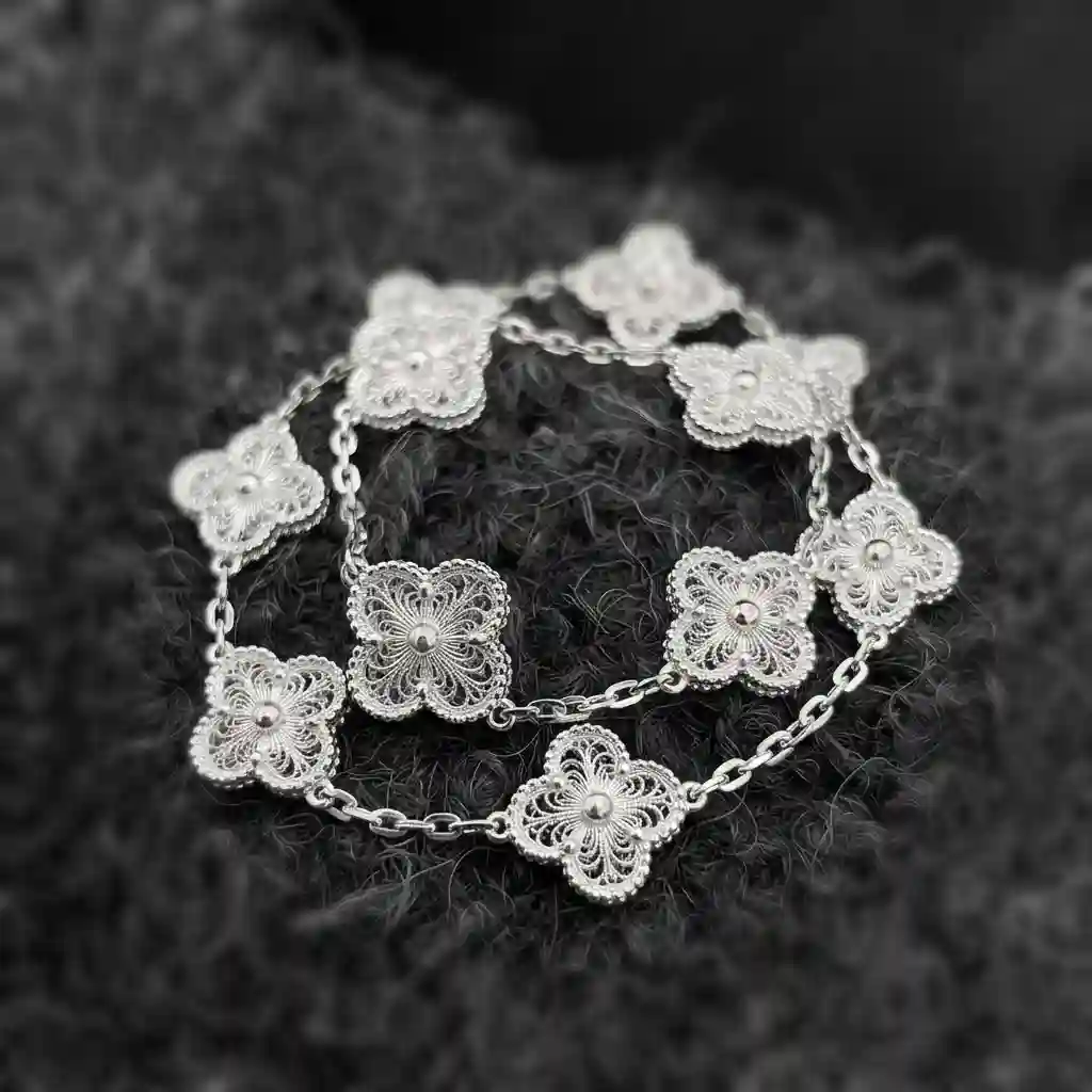 MIRAMETAL ML-0485 Four Leaf Clover Bracelet 925 silver stamp hypoallergenic nickel-free REACH certified SGS tested
