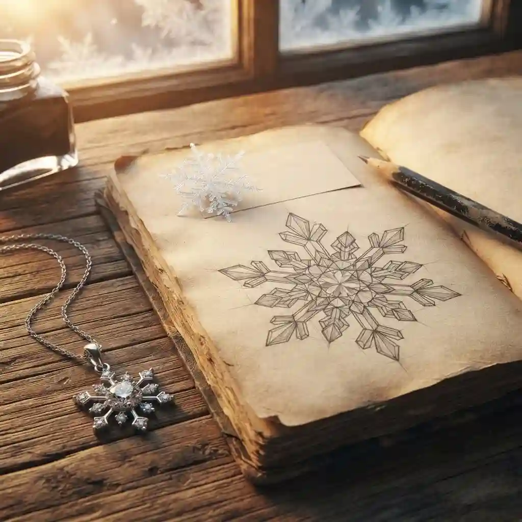 MIRAMETAL ML-0838 Snowflake Pendant emotional story winter uniqueness elegance 925 silver moissanite