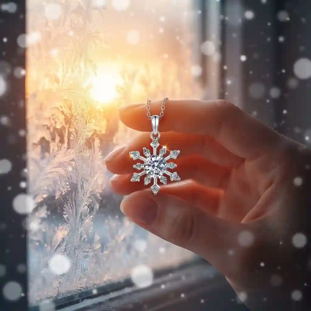 MIRAMETAL ML-0838 Snowflake Pendant design story winter inspiration geometric sketch 925 silver