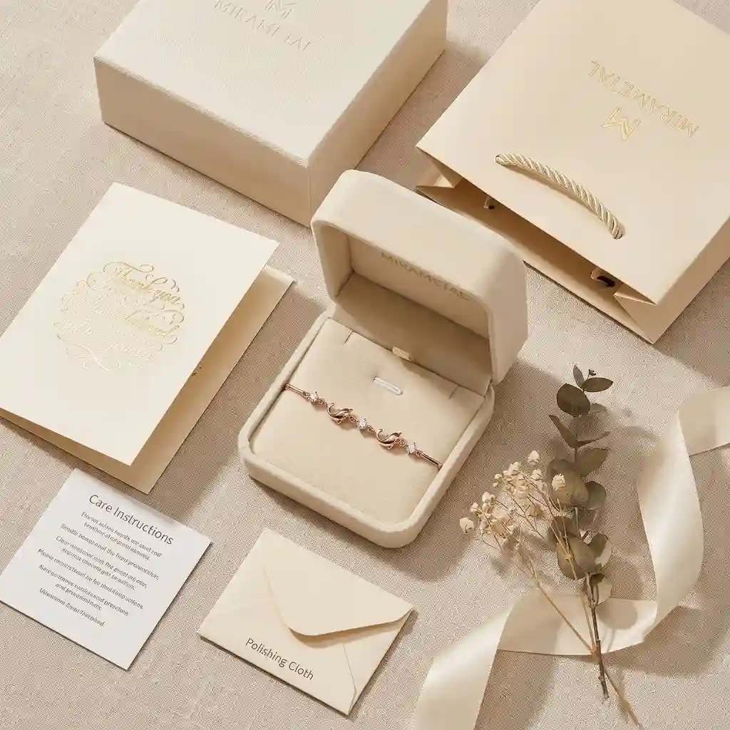 MIRAMETAL ML-086 Dolphin Bracelet Complete Packaging Jewelry Box Velvet Pouch Quality Certificate Care Card