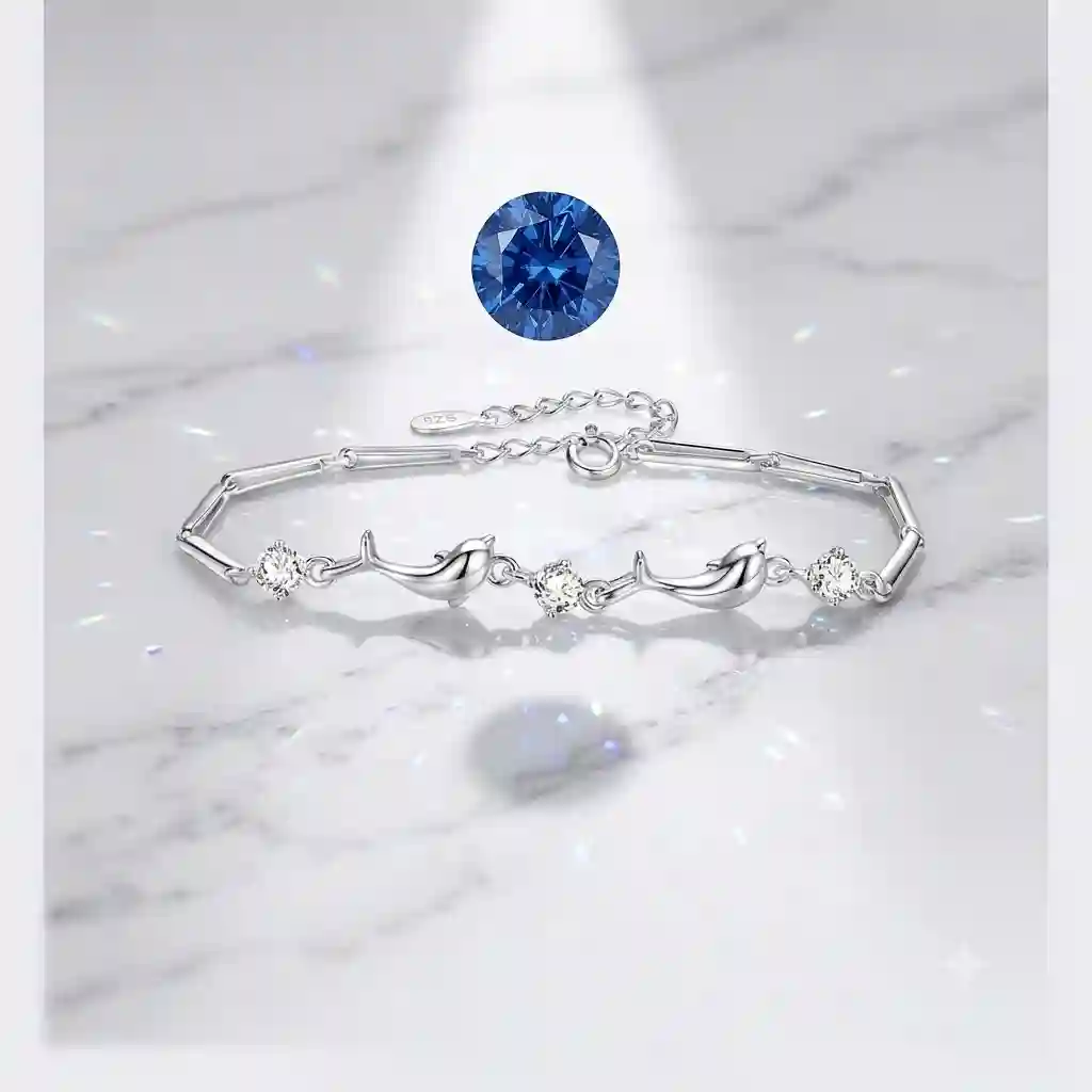 MIRAMETAL ML-086 Dolphin Bracelet 925 Silver with Dolphin Charm Minimalist Jewelry