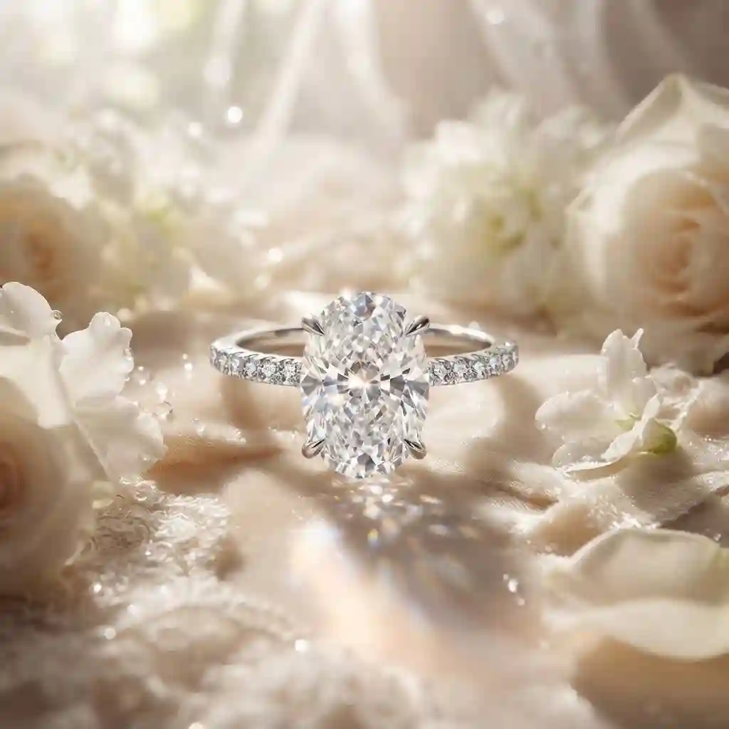 french vintage ring emotional symbolism – 925 sterling silver oval ring with white crystal center stone and pave diamond band symbolizing love, commitment, and timeless elegance. Perfect meaningful gift for engagement, anniversary, and special moments – MIRAMETAL fine jewelry