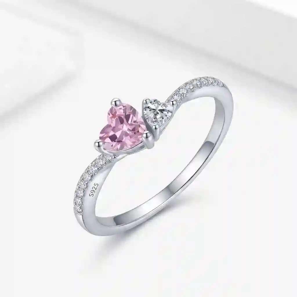 Heart Shape Micro-Pavé 925 Silver Ring