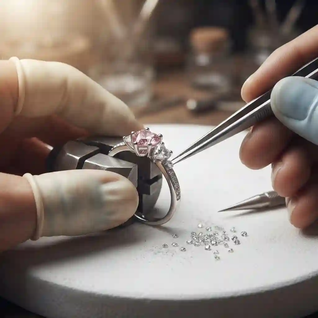 Handcrafted 925 silver heart ring with master artisan micro-pavé setting