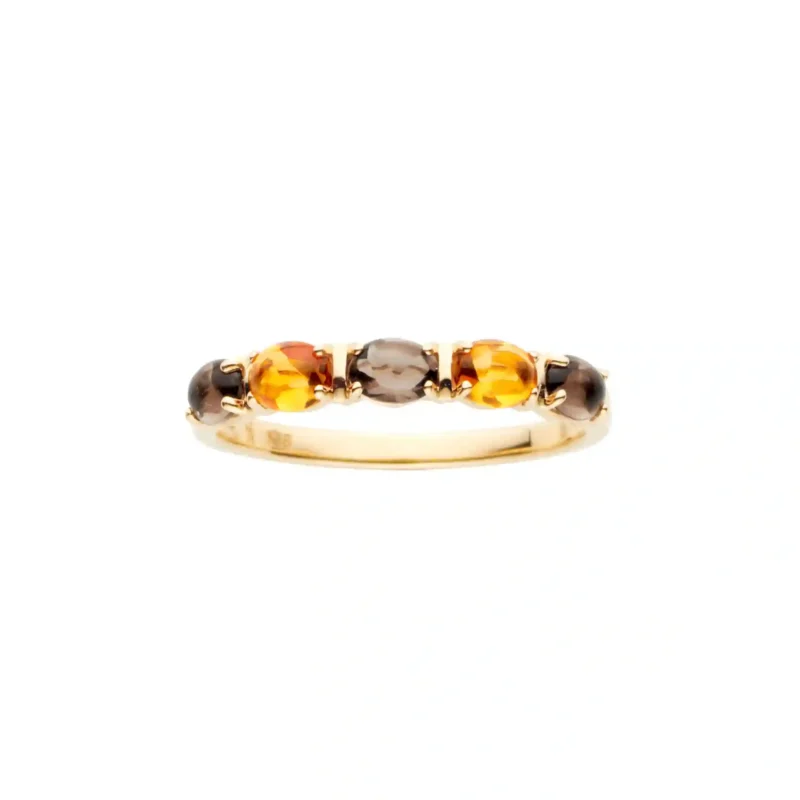 Minimalist Stacking Ring – 925 Silver Natural Crystal Geometric