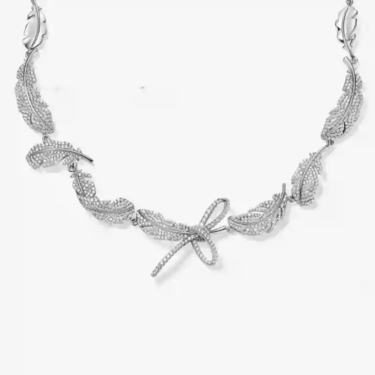 Feather Necklace - CZ Feather Pendant