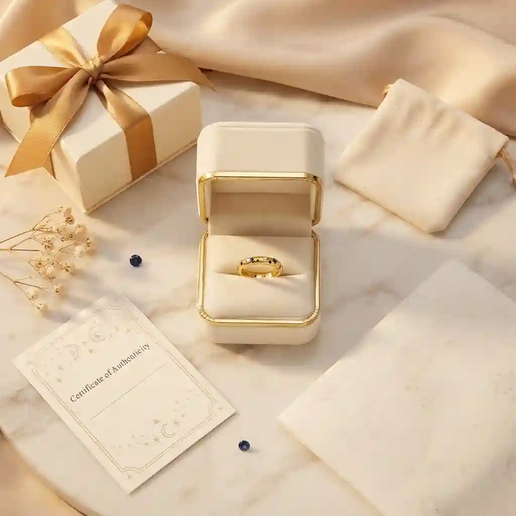 Celestial ring luxury packaging set jewelry box gift bag S925 certificate
