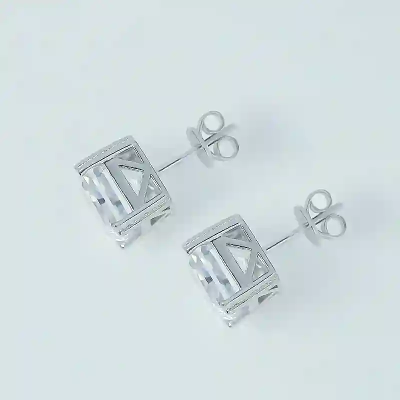 Moissanite Stud Earrings – 2ct GRA Certified 925 Silver