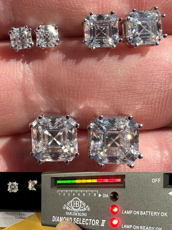 Moissanite stud earrings D-Color VVS1 wholesale MIRAMETAL