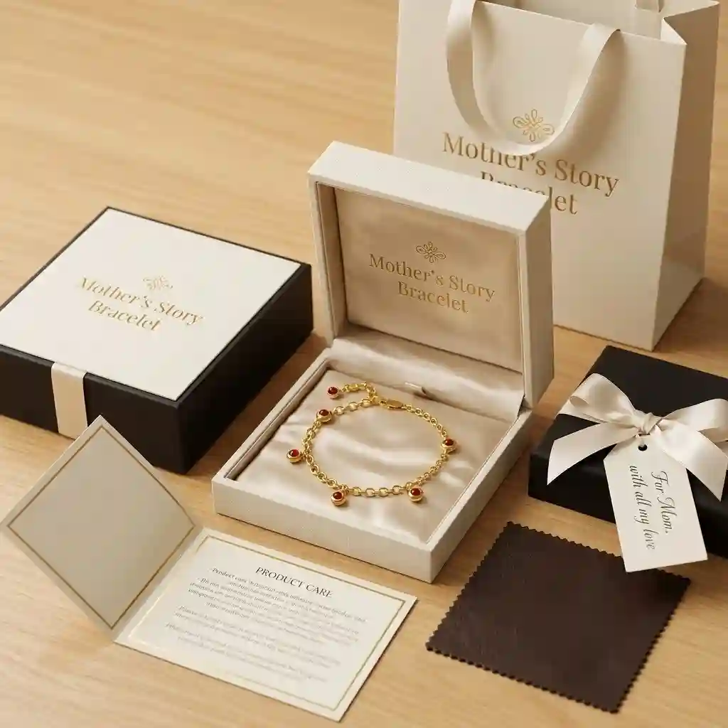 Mother's Story Bracelet complete gift set packaging 925 silver agate — MIRAMETAL
