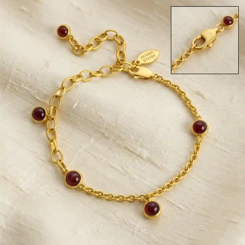 925 silver agate material detail mothers bracelet MIRAMETAL quality jewelry - mother's story bracelet