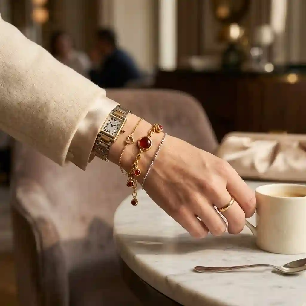 Mother's Story Bracelet styling guide layered with silver bracelets — MIRAMETAL