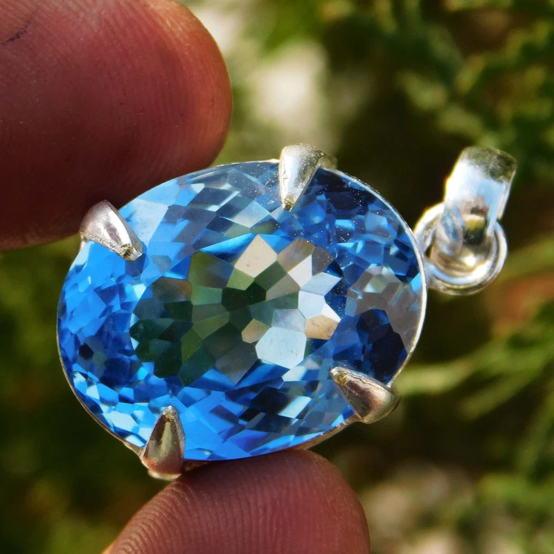 Natural gemstone pendant 925 sterling silver wholesale MIRAMETAL