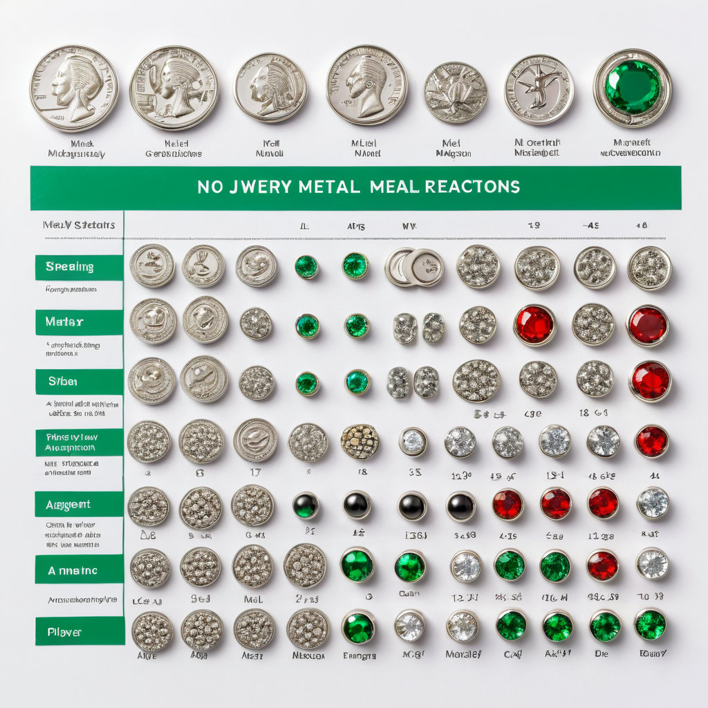 Magnet compatibility chart for jewelry metals: sterling silver, silver-plated brass, nickel alloy
