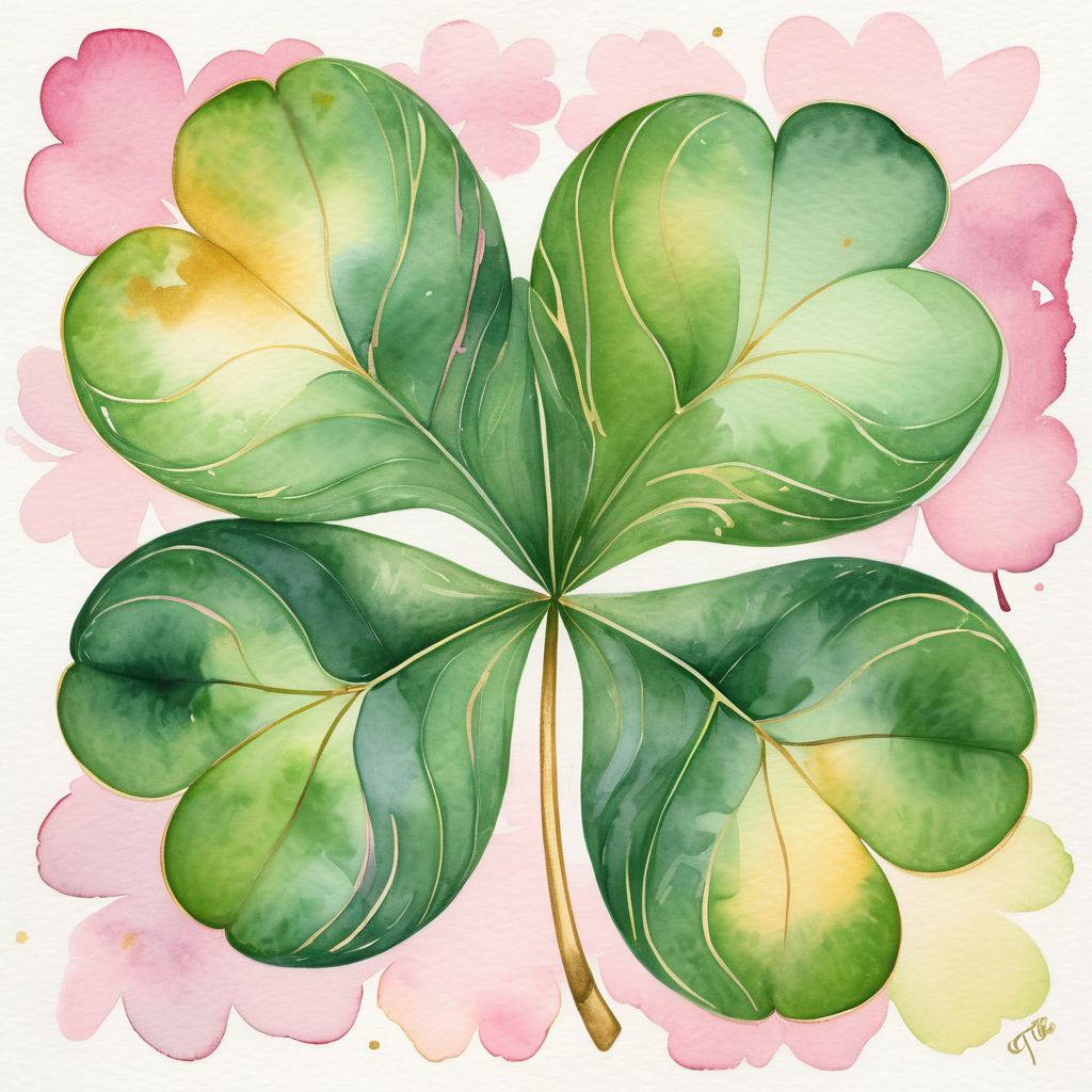 Four leaf clover each leaf meaning diagram: faith, hope, love, luck
