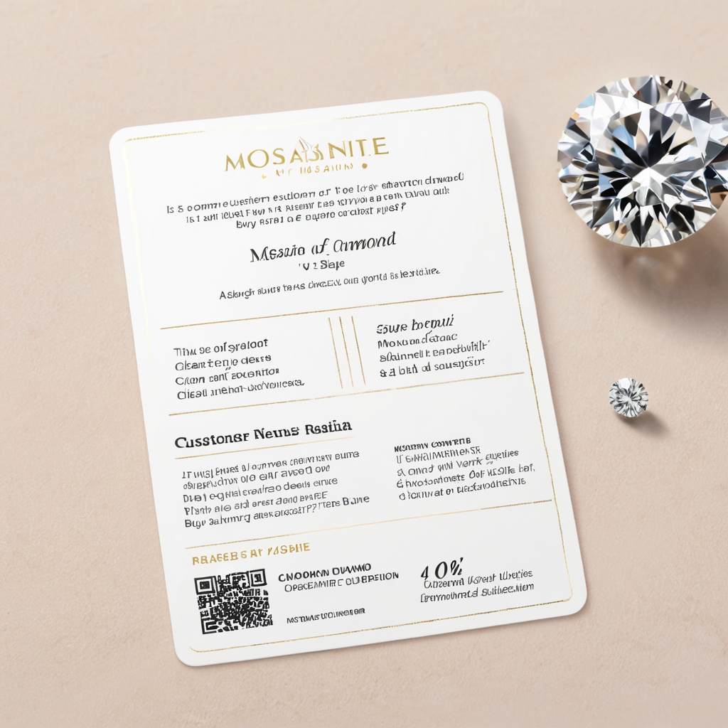 Moissanite vs diamond customer FAQ comparison card