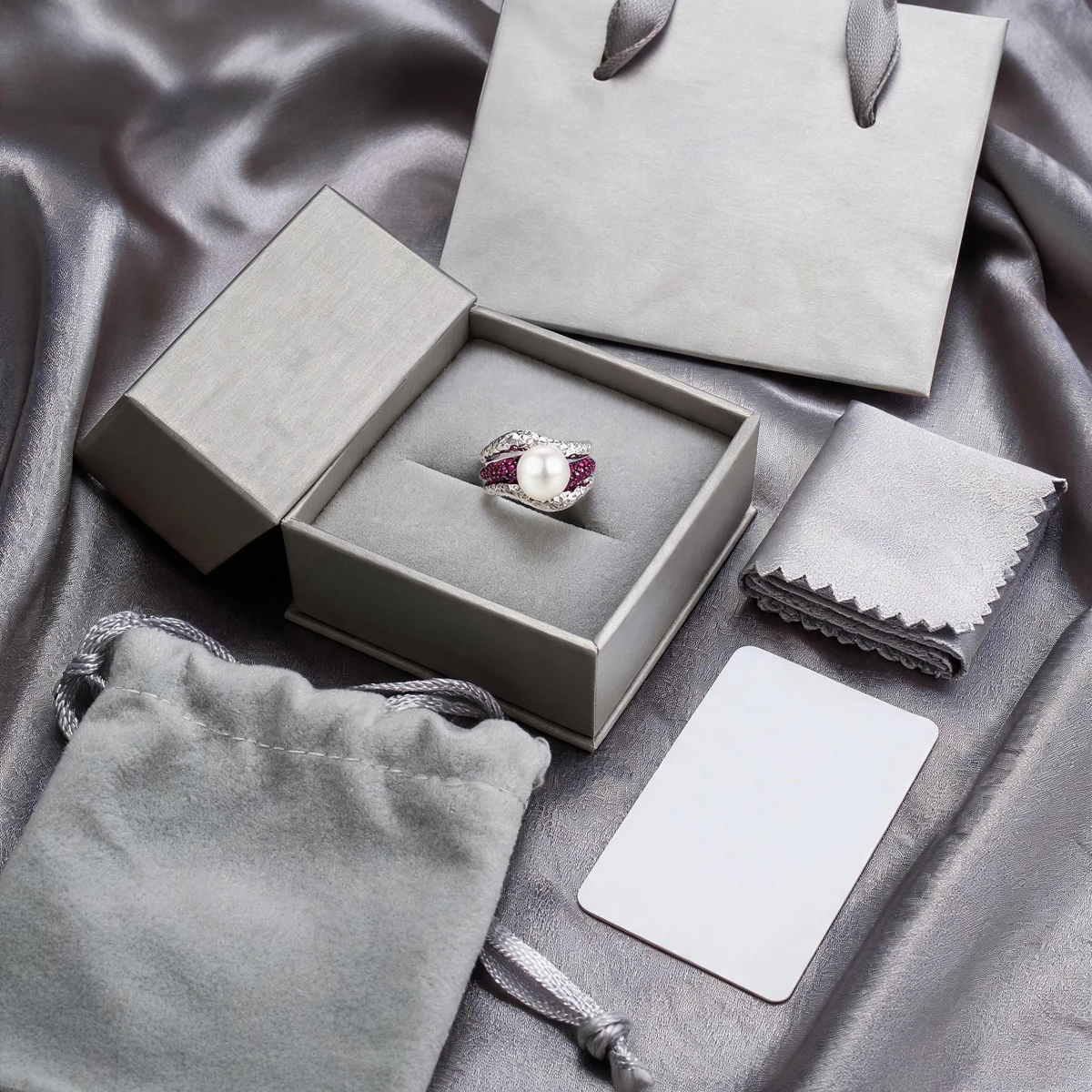 Gemstone statement ring in protective gift packaging ready to ship