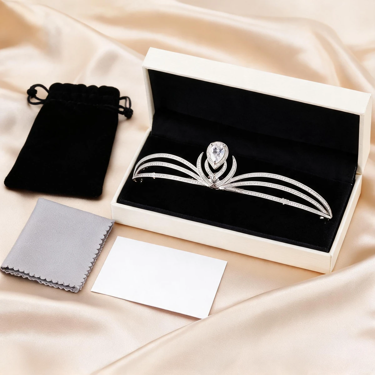 Korean princess crown tiara complete bridal gift packaging set