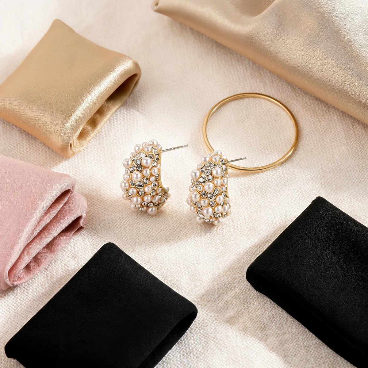 Pearl flower earrings styled for wedding party and everyday outfits