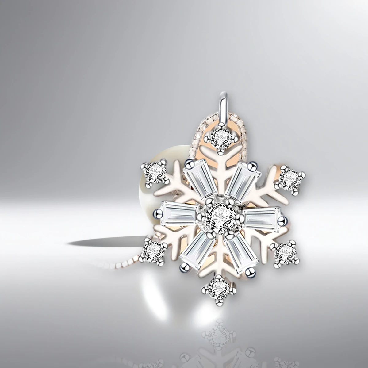 Rotating Snowflake Necklace - 925 Sterling Silver