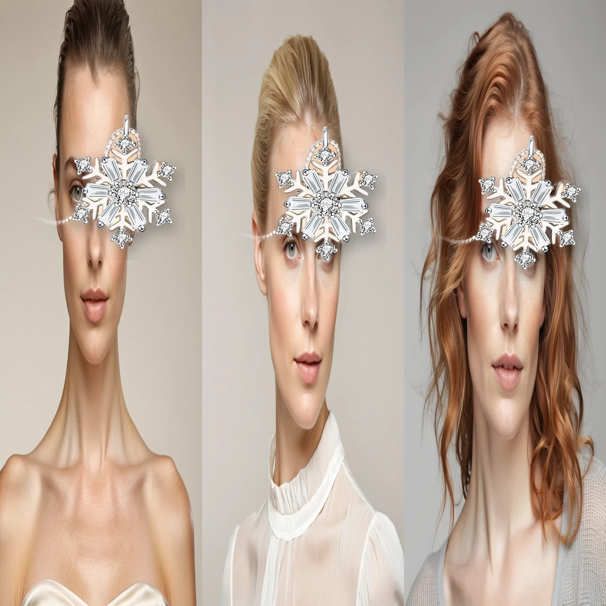 Three styling ideas for a rotating snowflake necklace