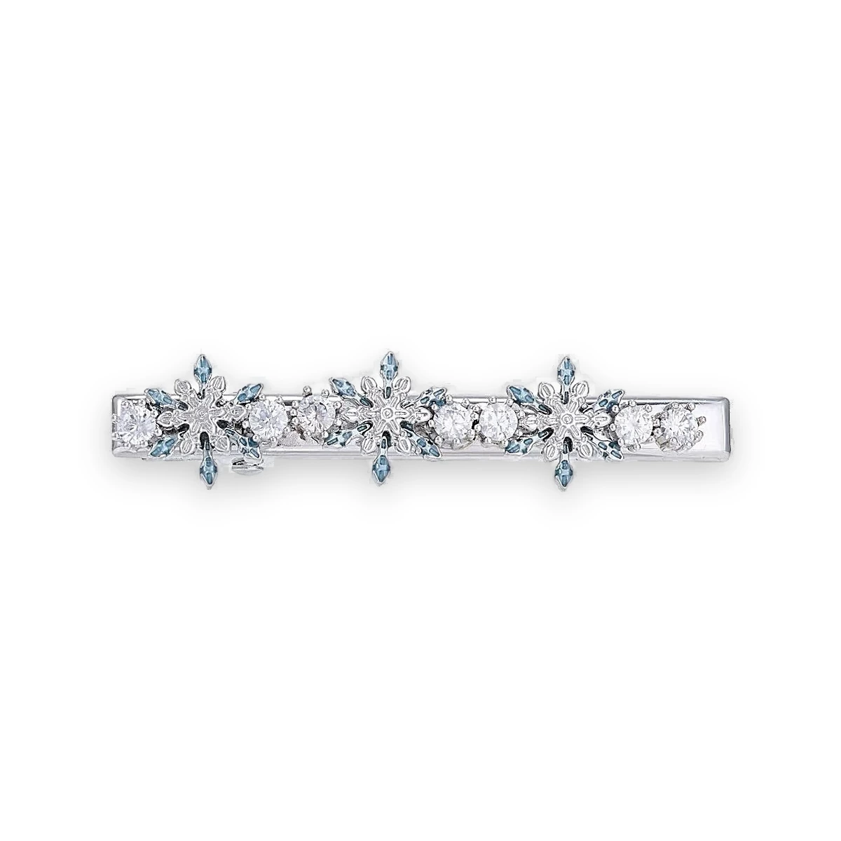 Crystal Snowflake Hair Clip - Silver Tone Barrette