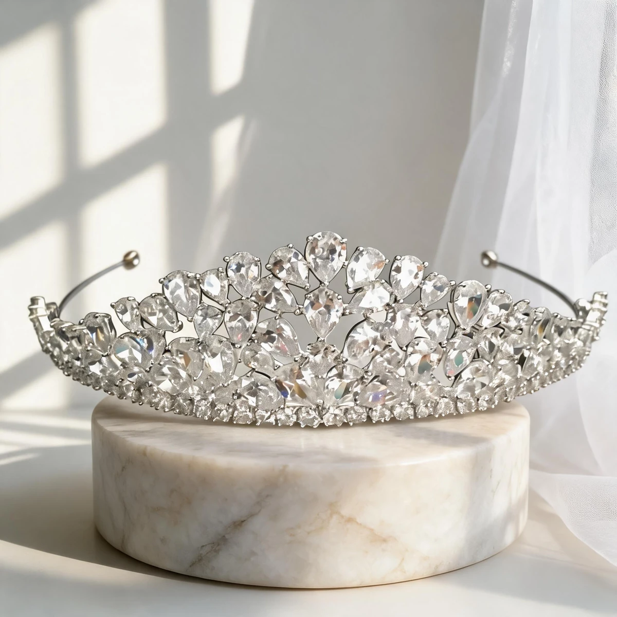 sparkling crystal crown tiara design story editorial image