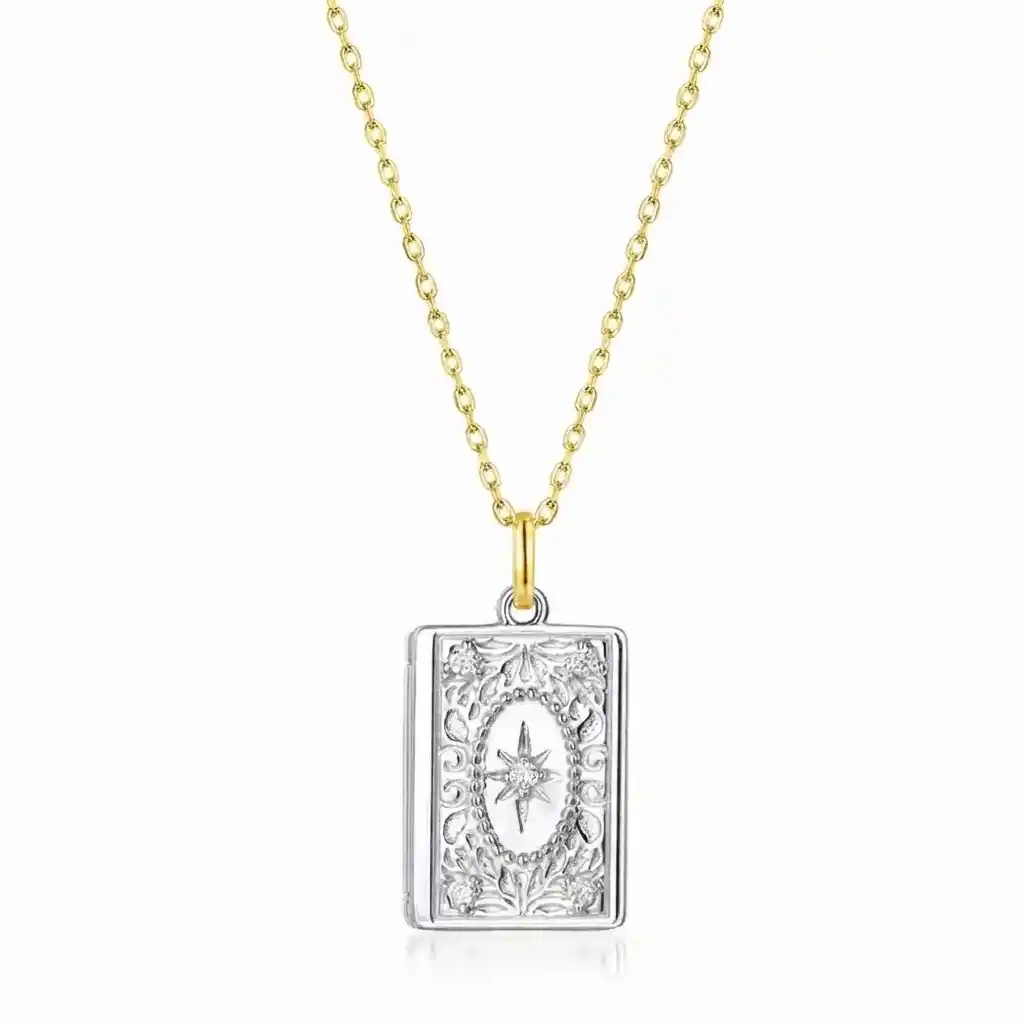 Photo Locket Necklace - Double-Sided 925 Silver