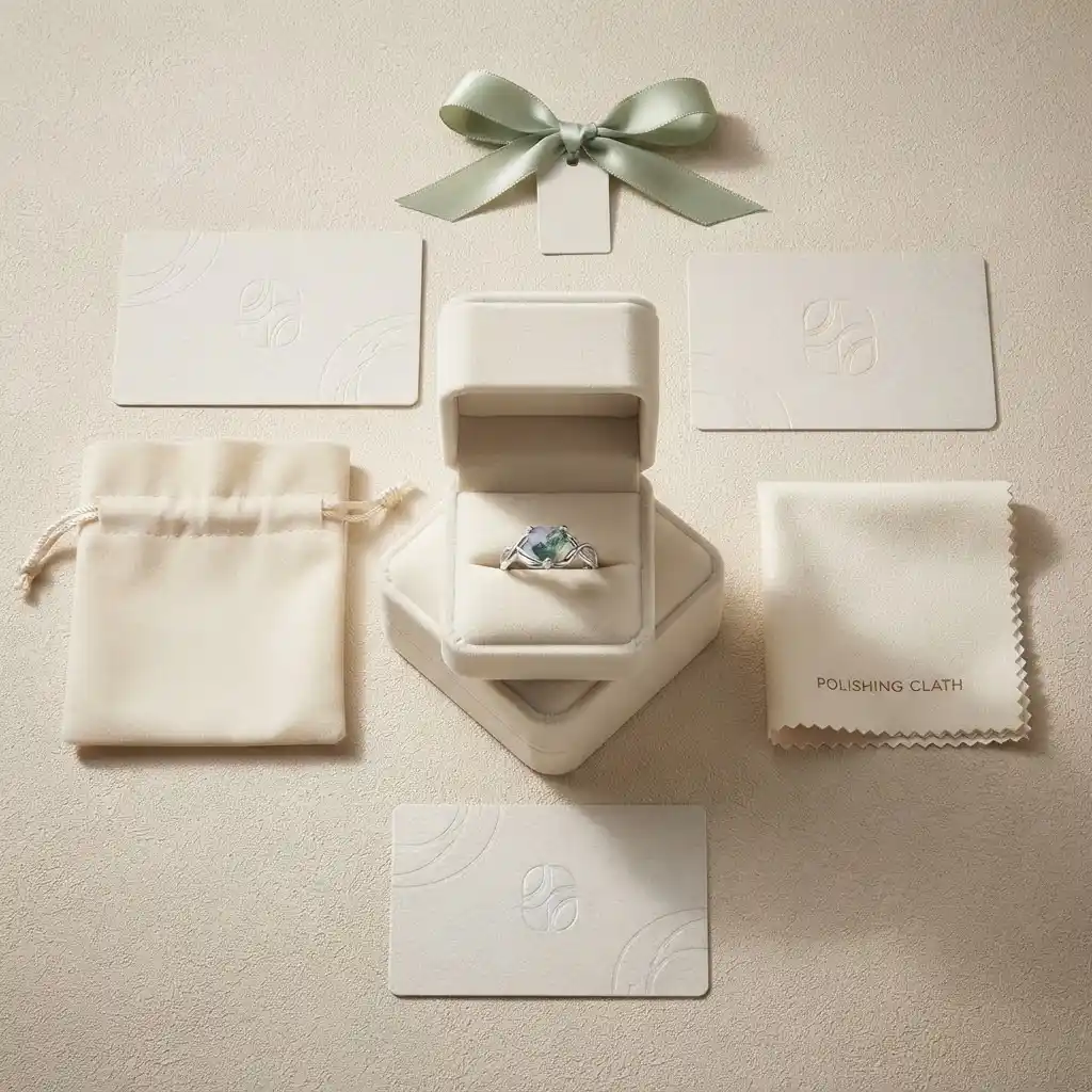 MIRAMETAL ML-0263 Complete Packaging Set Premium Gift Box Anti-Tarnish Pouch Polishing Cloth Brand Card