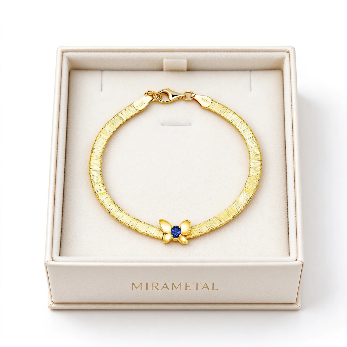 Gold Butterfly Bracelet in Warm White MIRAMETAL Gift Box