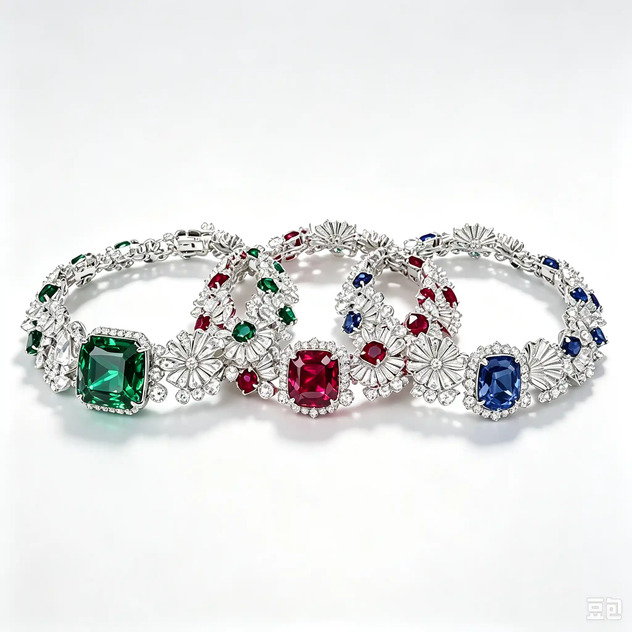 Lab-Grown Gemstone Bracelet - 925 Sterling Silver 3 Colors