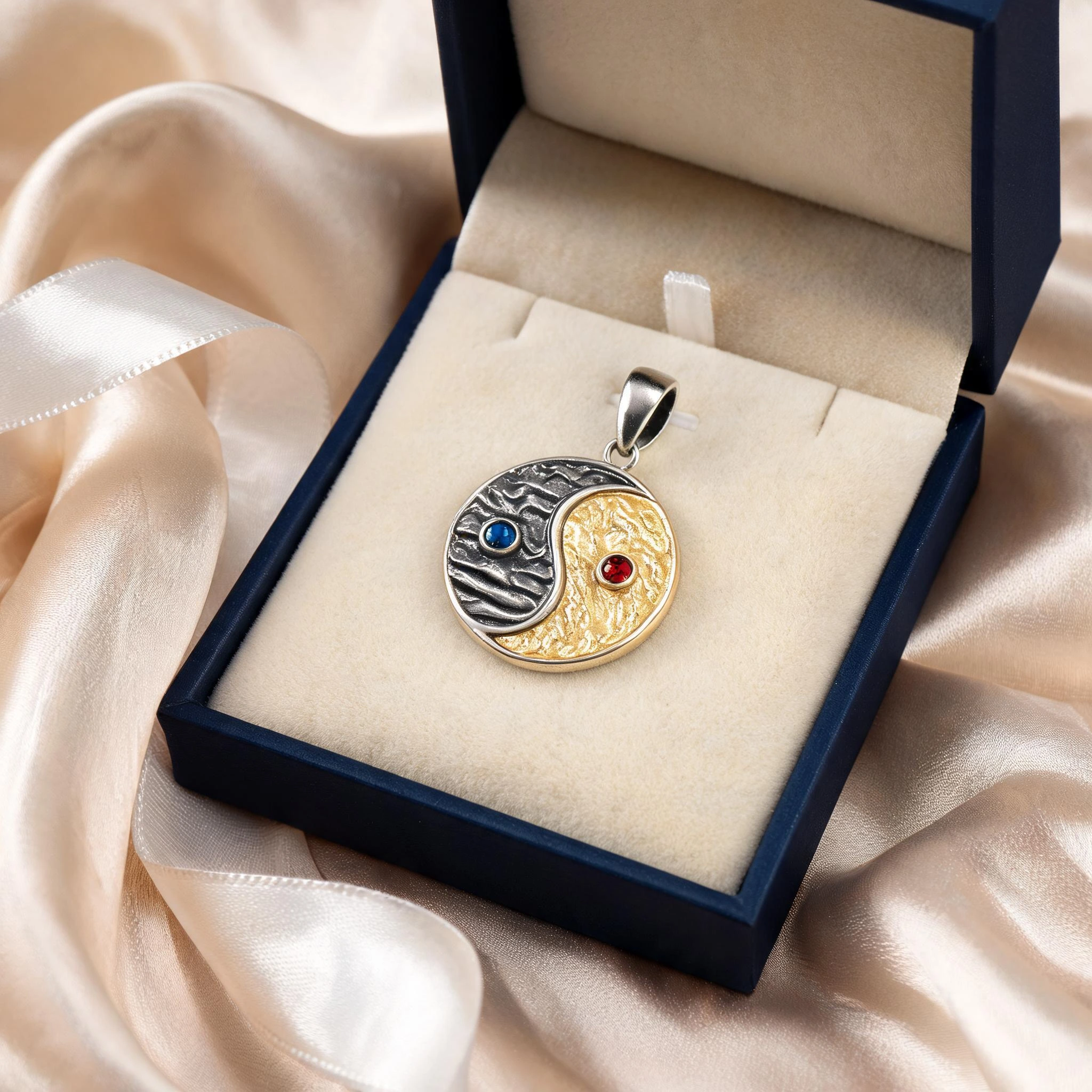 Ocean heart pendant presented in premium unbranded jewelry packaging