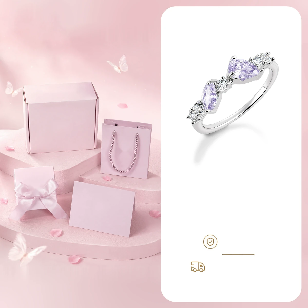 Silver stacking ring craftsmanship showing the stone setting and polished band