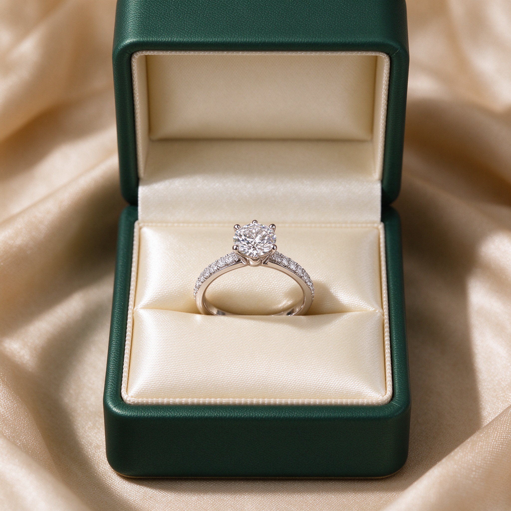 moissanite engagement ring in luxury gift box - moissanite ring