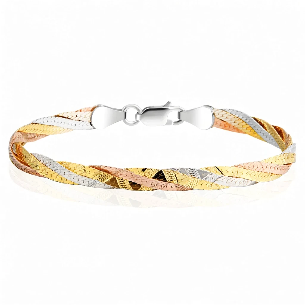 S925 Silver Three-Line Bracelet – 4.3 g Italian Geometric Cuff