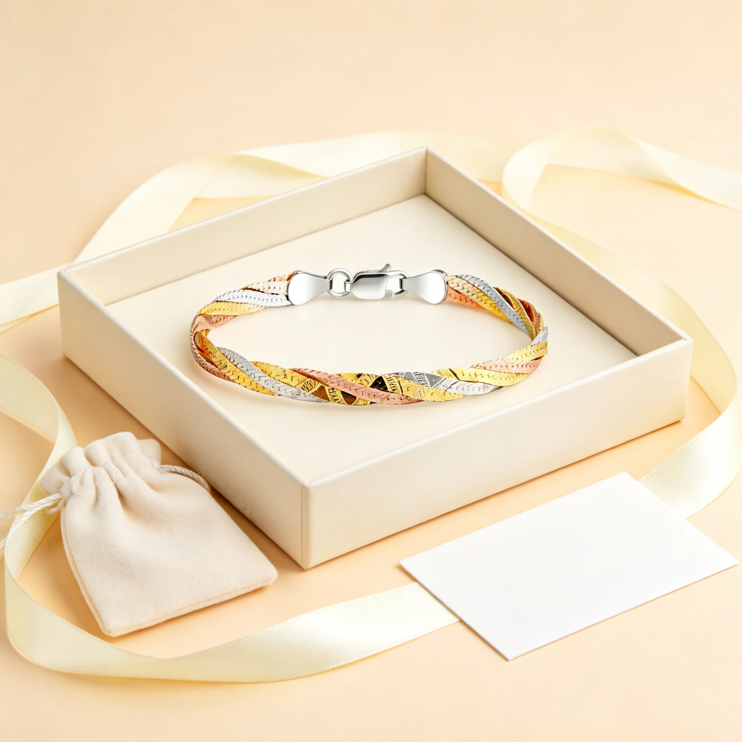 S925 silver three-line bracelet with gift box and pouch — MIRAMETAL gifting and packaging detail - s925 silver bracelet