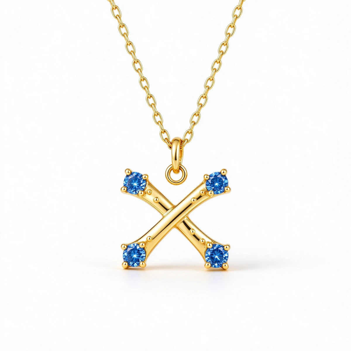 Colorful Moissanite Cross Pendant Necklace - 925 Sterling Silver, 18K Gold Plated