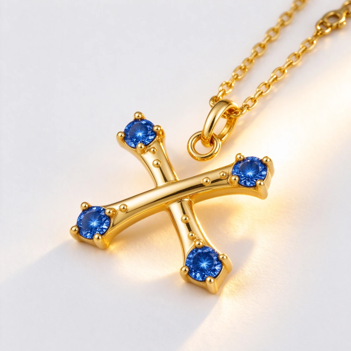 X shape moissanite pendant necklace design detail