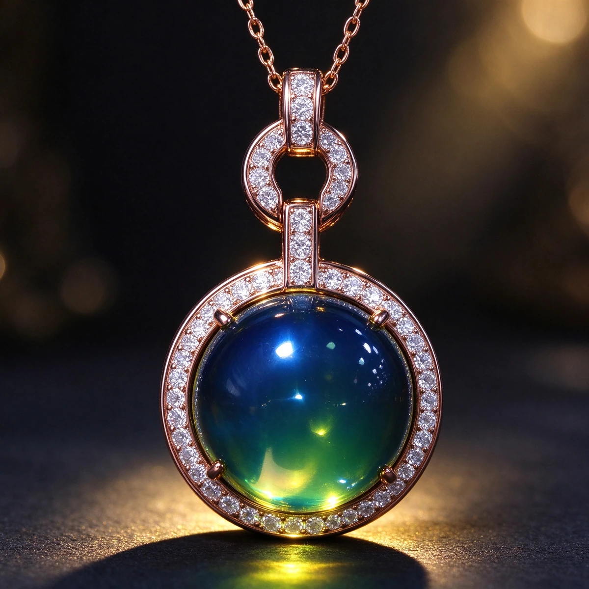 Blue Amber Pendant Necklace 925 Sterling Silver