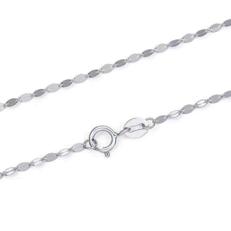 lip chain necklace 925 sterling silver flat mariner link - silver chain necklace