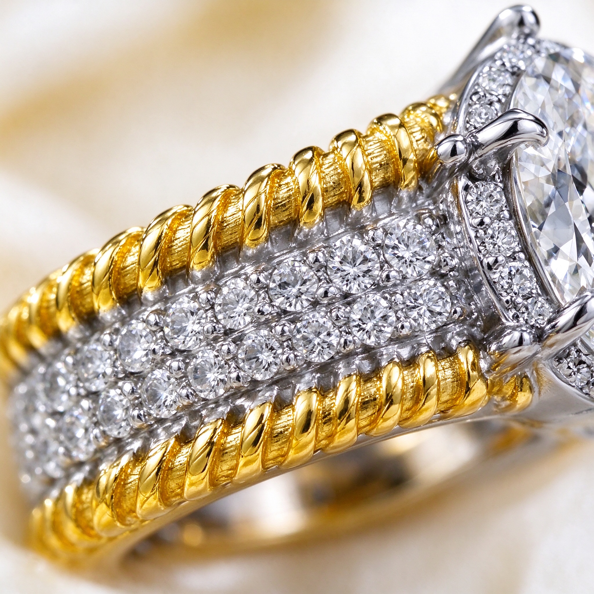 925 Sterling Silver Oval Solitaire Ring | 6x8mm CZ Two-Tone Band | Hypoallergenic Gift for Her