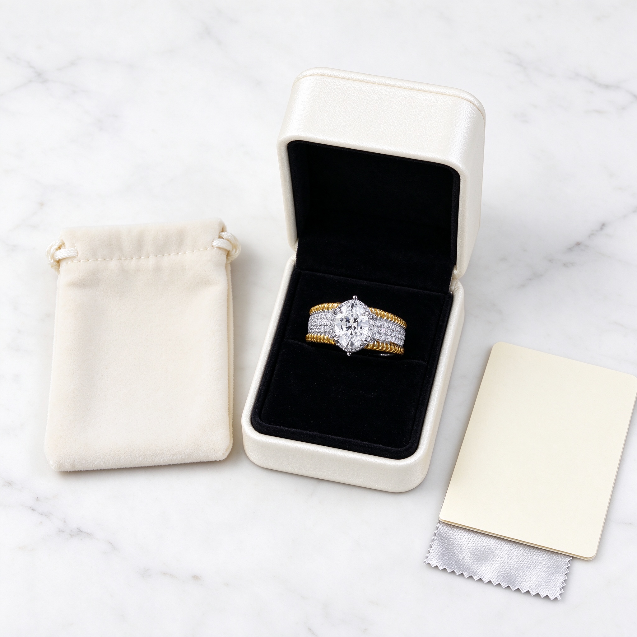 925 Sterling Silver Oval Solitaire Ring | 6x8mm CZ Two-Tone Band | Hypoallergenic Gift for Her